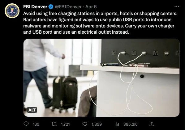 Screenshot of a tweet from FBI Denver