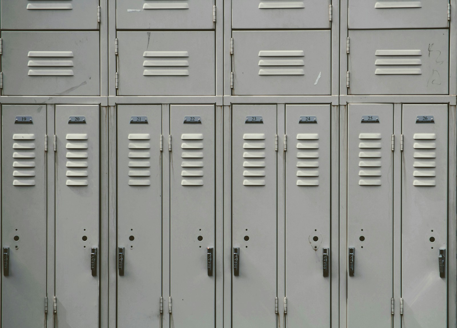 gray metal lockers